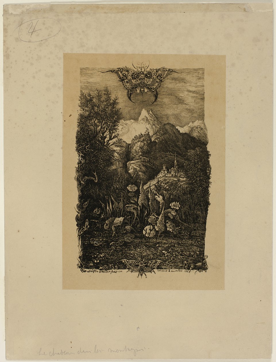 De vlinder en de vijver door Rodolphe Bresdin