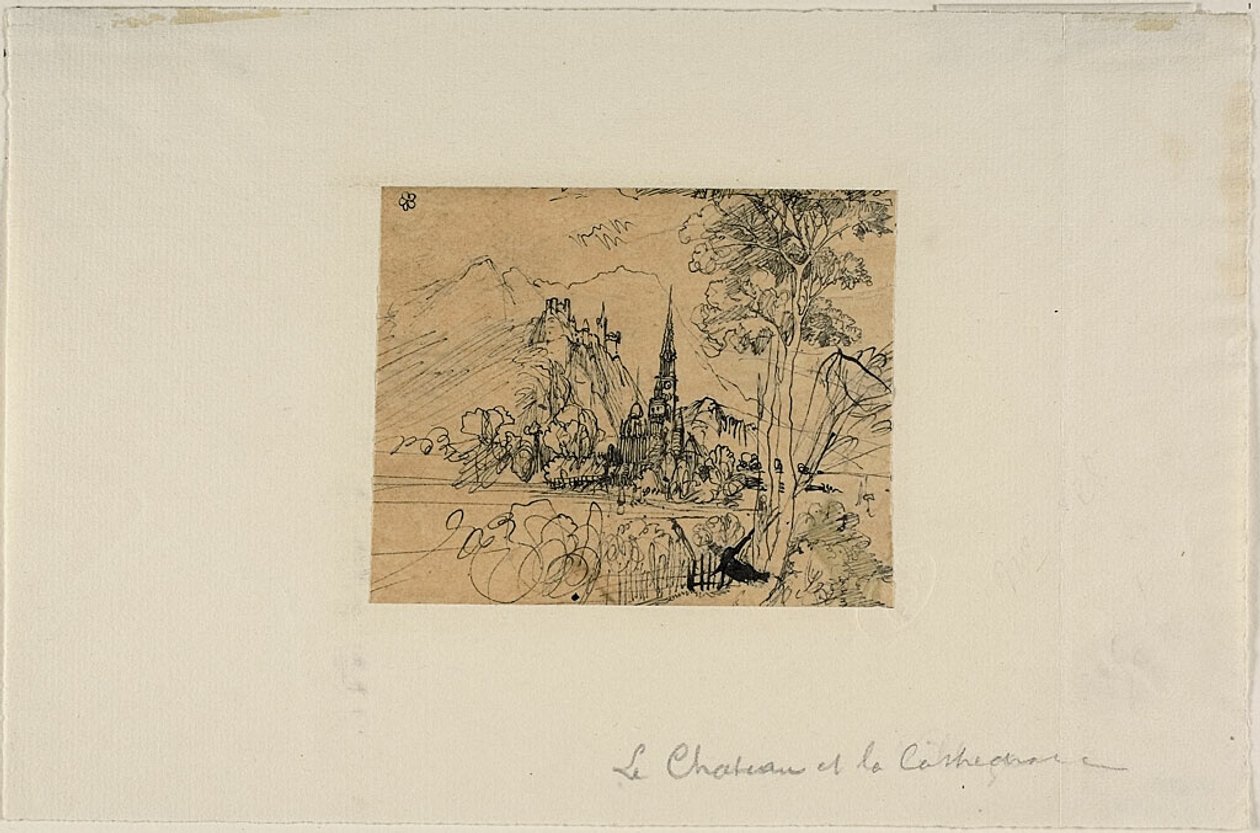 Het kasteel en de kathedraal door Rodolphe Bresdin