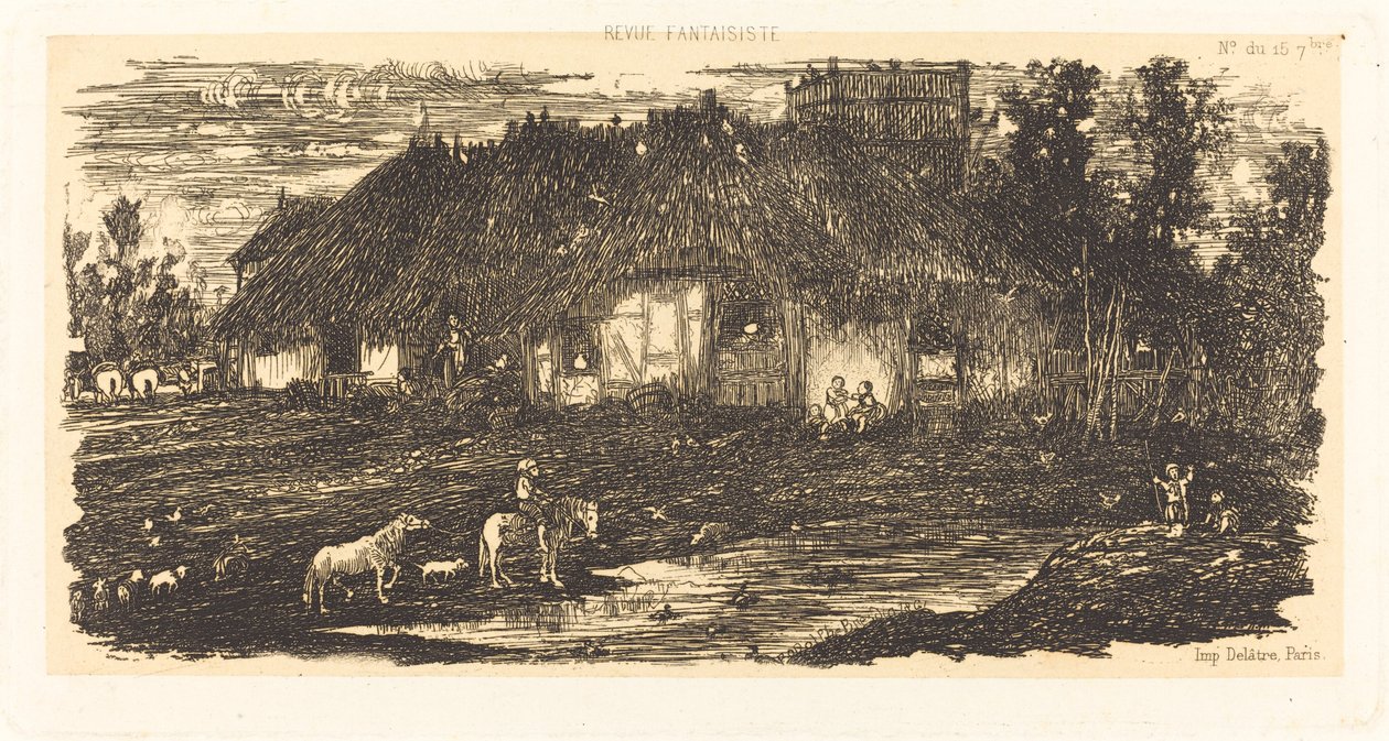 Het Boerenhof door Rodolphe Bresdin