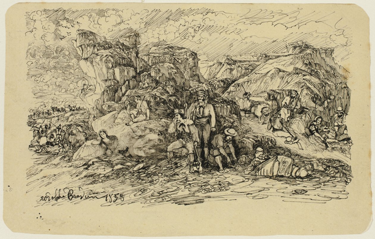 De smokkelaars door Rodolphe Bresdin