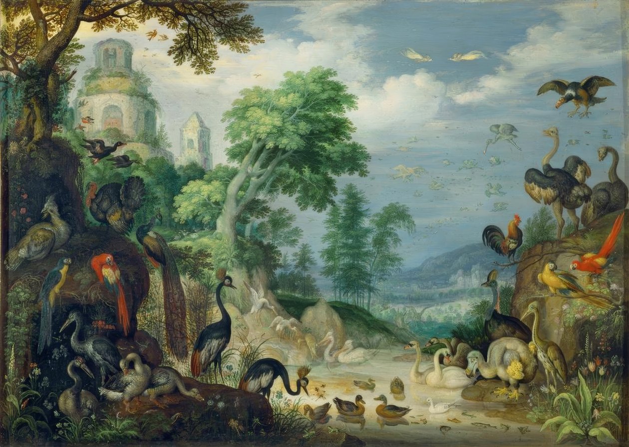 Landschap met vogels door Roelandt Savery