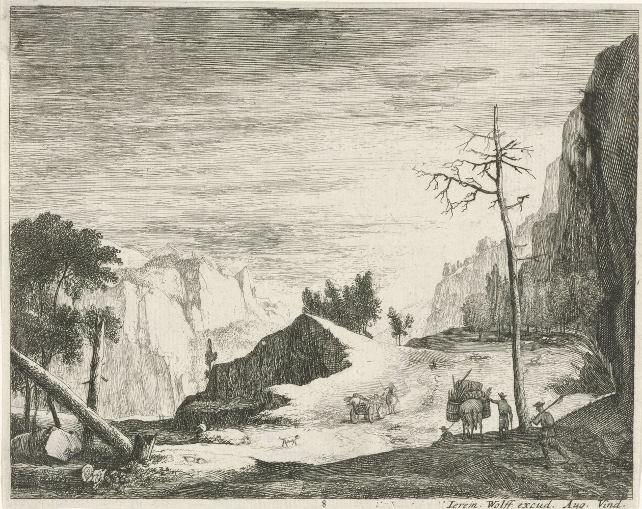 Weg in een berglandschap door Roelant Roghman