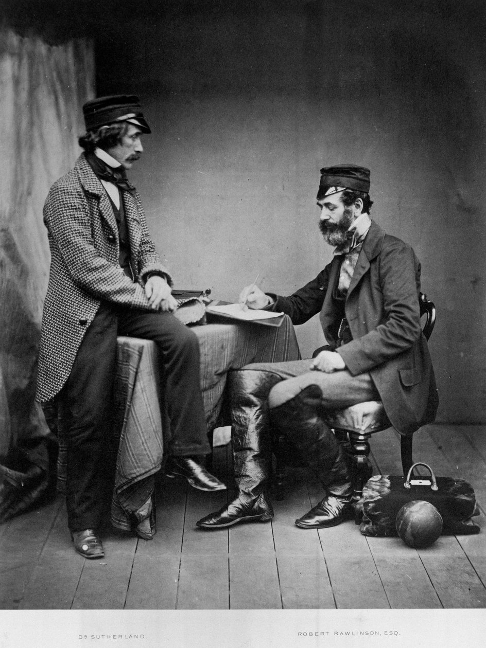 Dr. Sutherland en Robert Rawlinson, 1855 door Roger Fenton