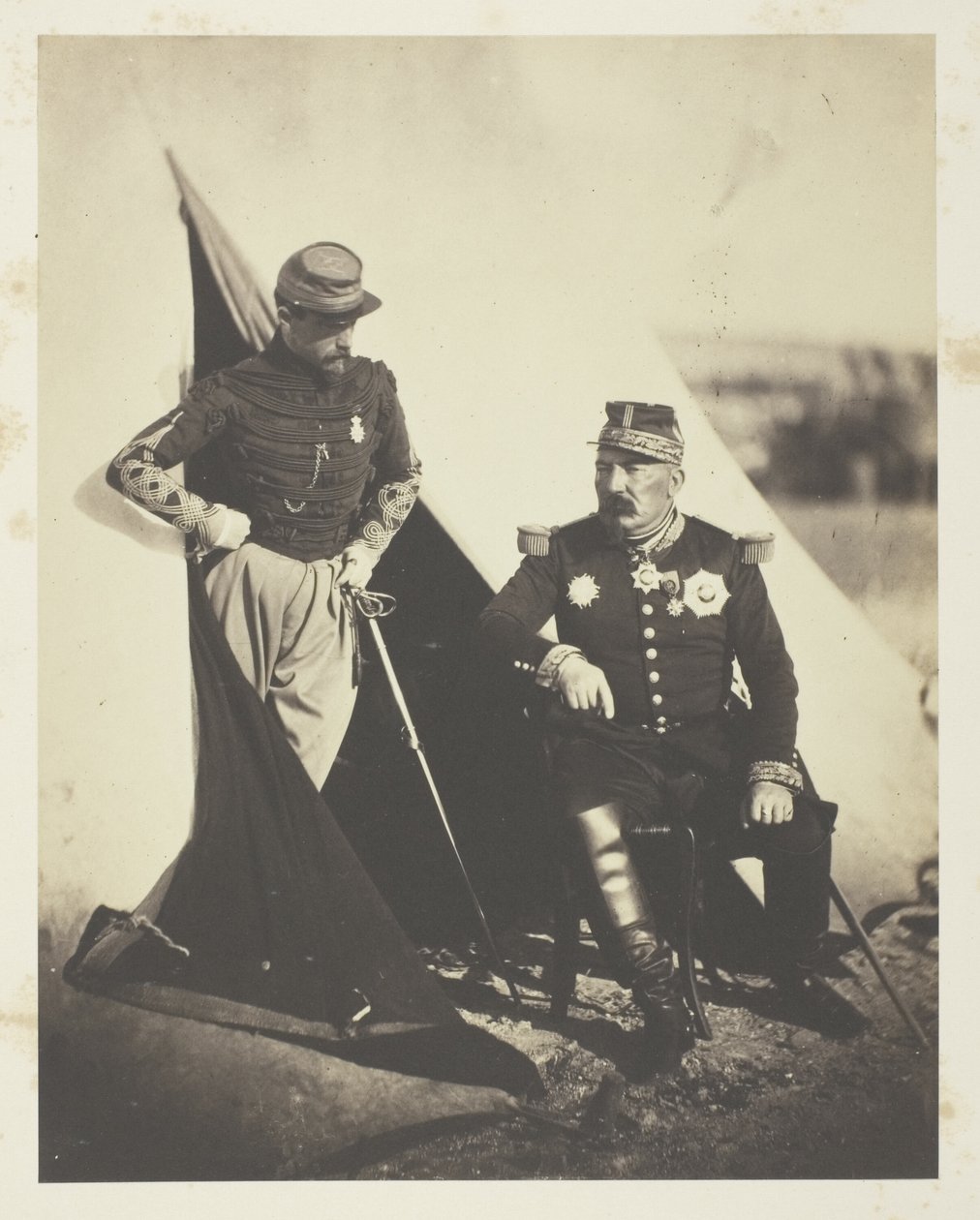 Generaal Bosquet en kapitein Dampière door Roger Fenton