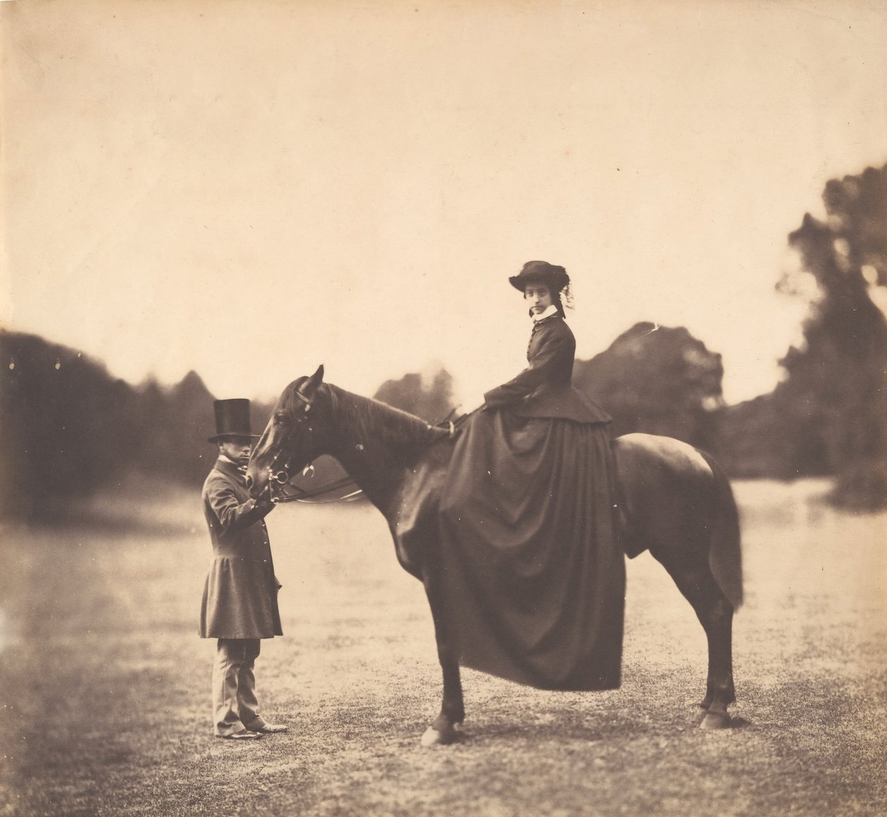 Dame te Paard, 1850s door Roger Fenton