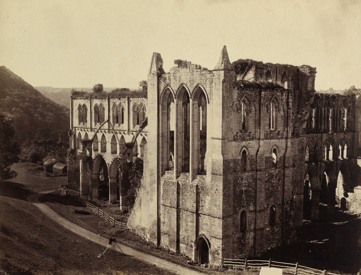 Rievaulx Abbey, het noordelijke transept door Roger Fenton