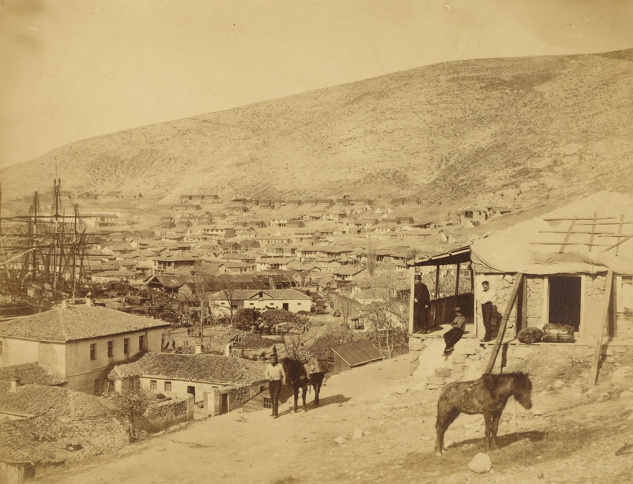 De stad Balaklava door Roger Fenton