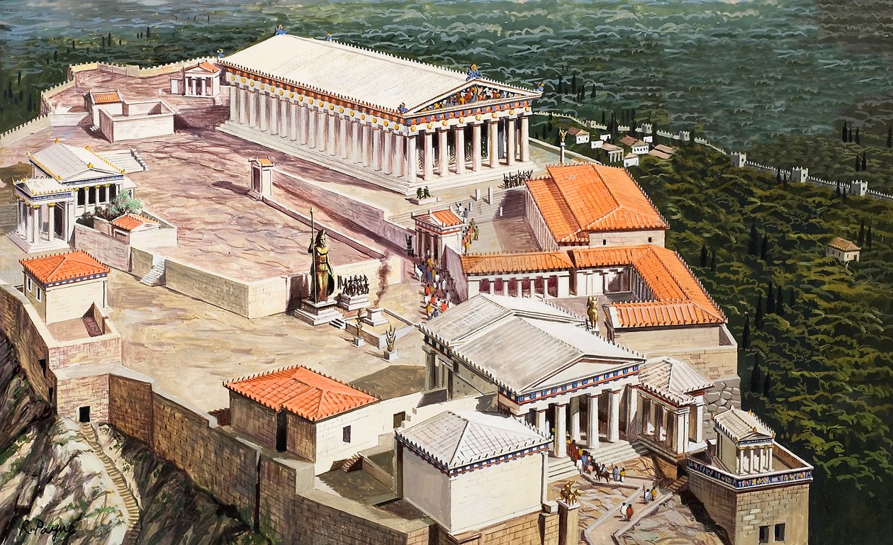 De Akropolis en het Parthenon door Roger Payne