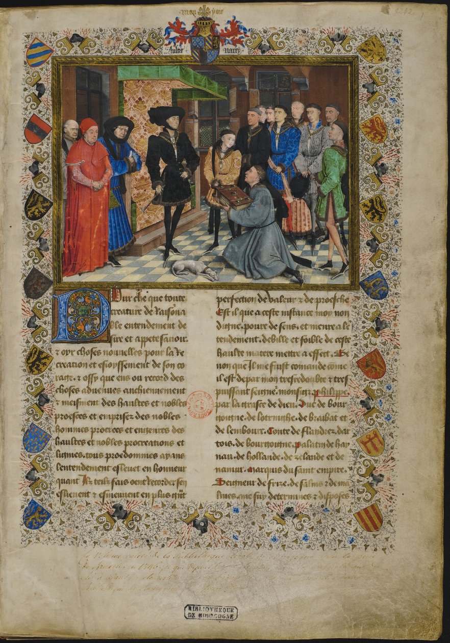Frontispice van de Kronieken van Henegouwen door Rogier van der Weyden
