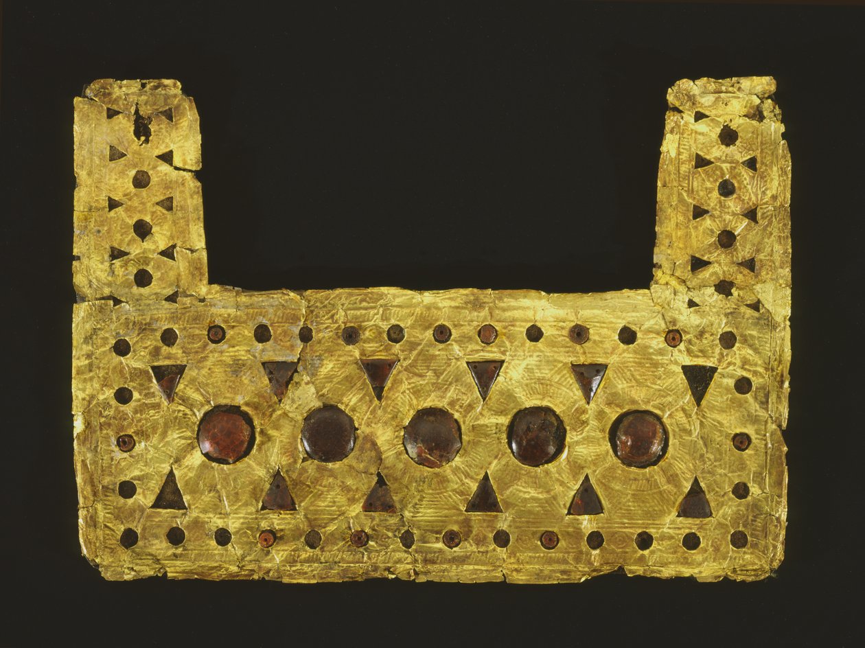 Borstplaat, uit het Castellani-graf in Palestrina (goud en amber) door Roman