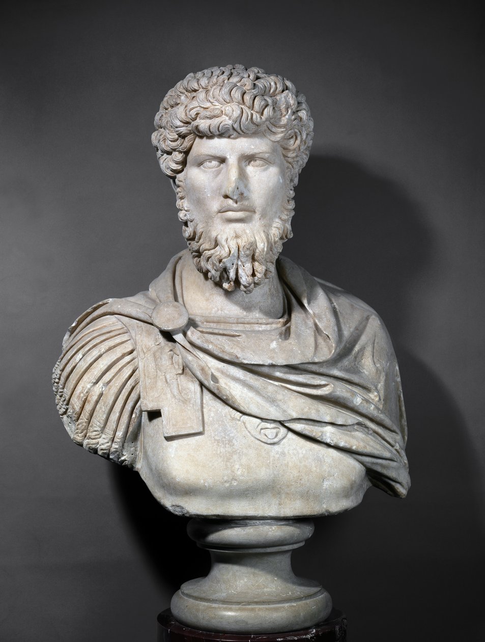 Buste van Keizer Lucius Verus (86-161) (marmer) door Roman