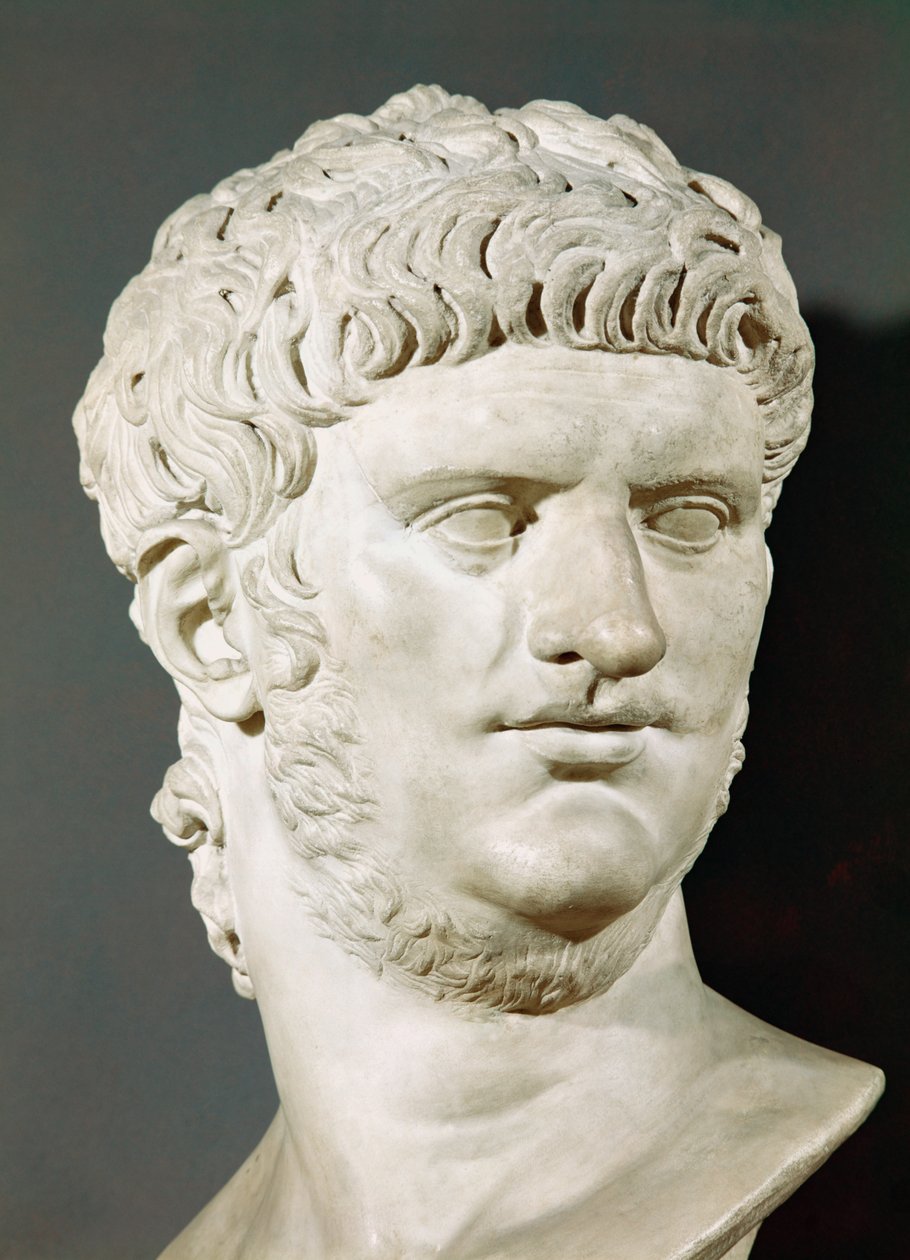 Buste van Nero (37-68 AD) door Roman
