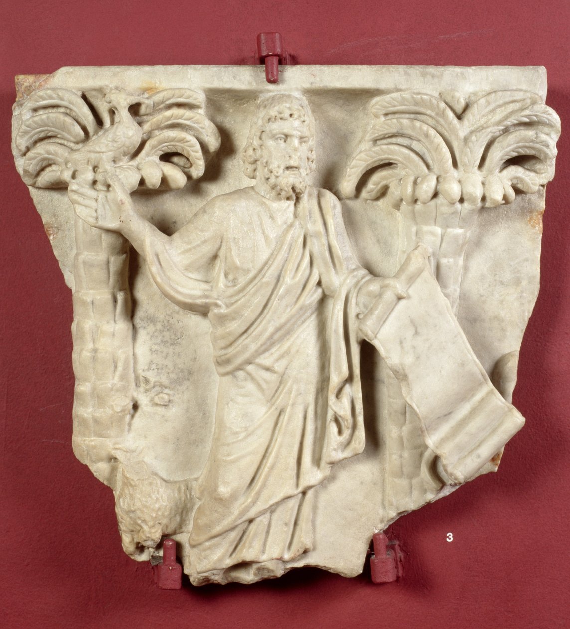Christus afgebeeld als Wetgever (marmer) door Roman
