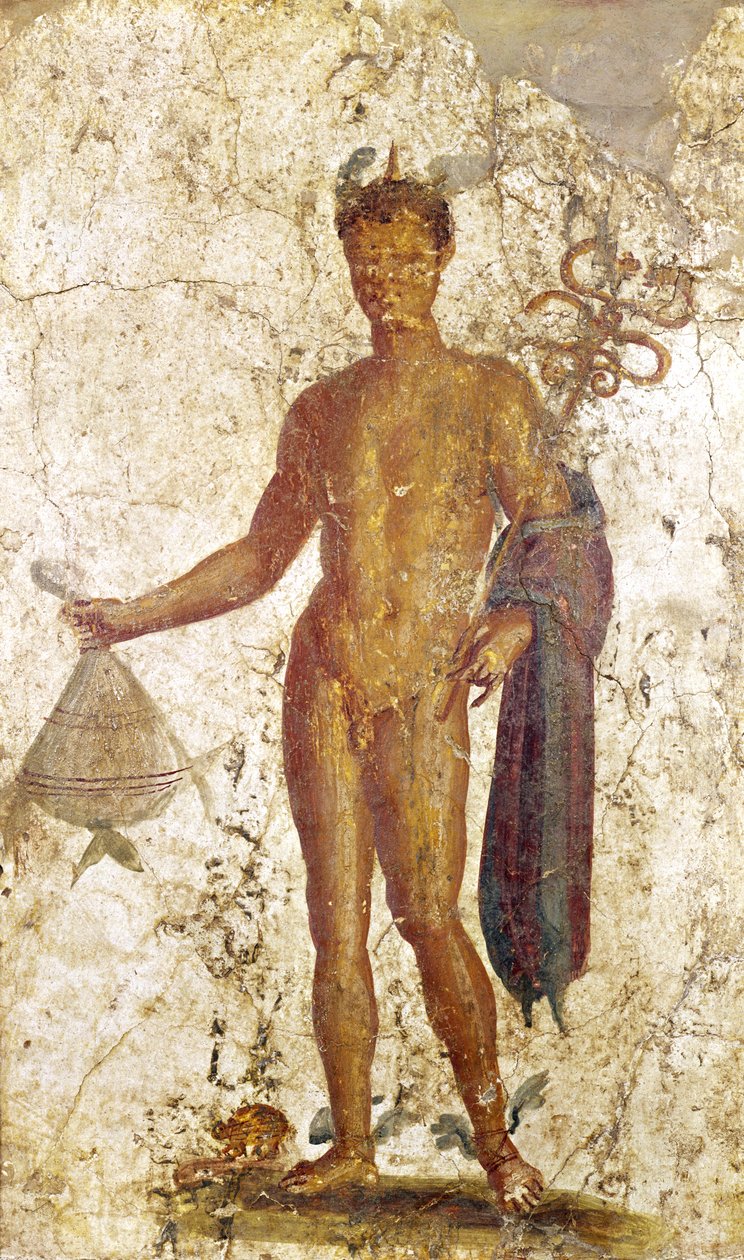 Mercurius, uit Pompeii, ca. 50-79 AD door Roman