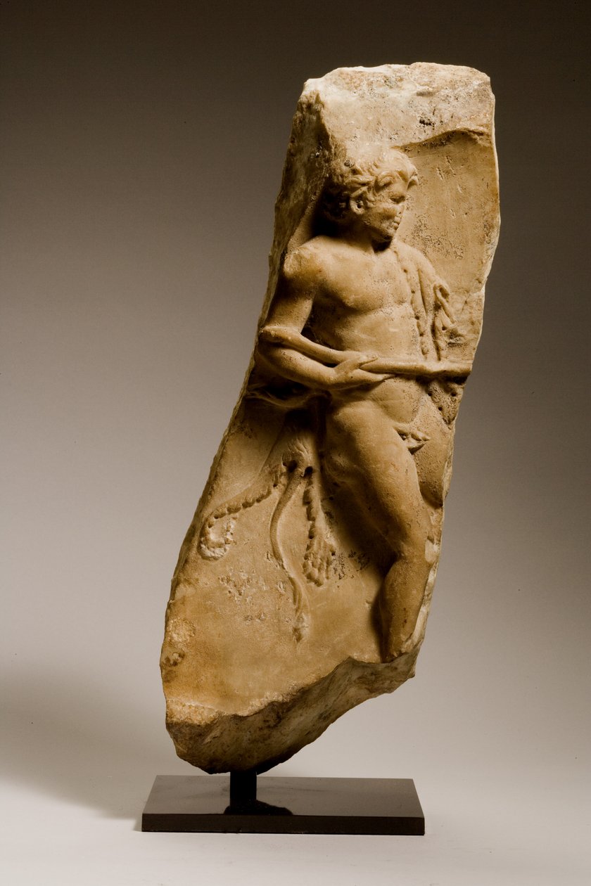 Reliëf van een Bacchant (marmer) door Roman