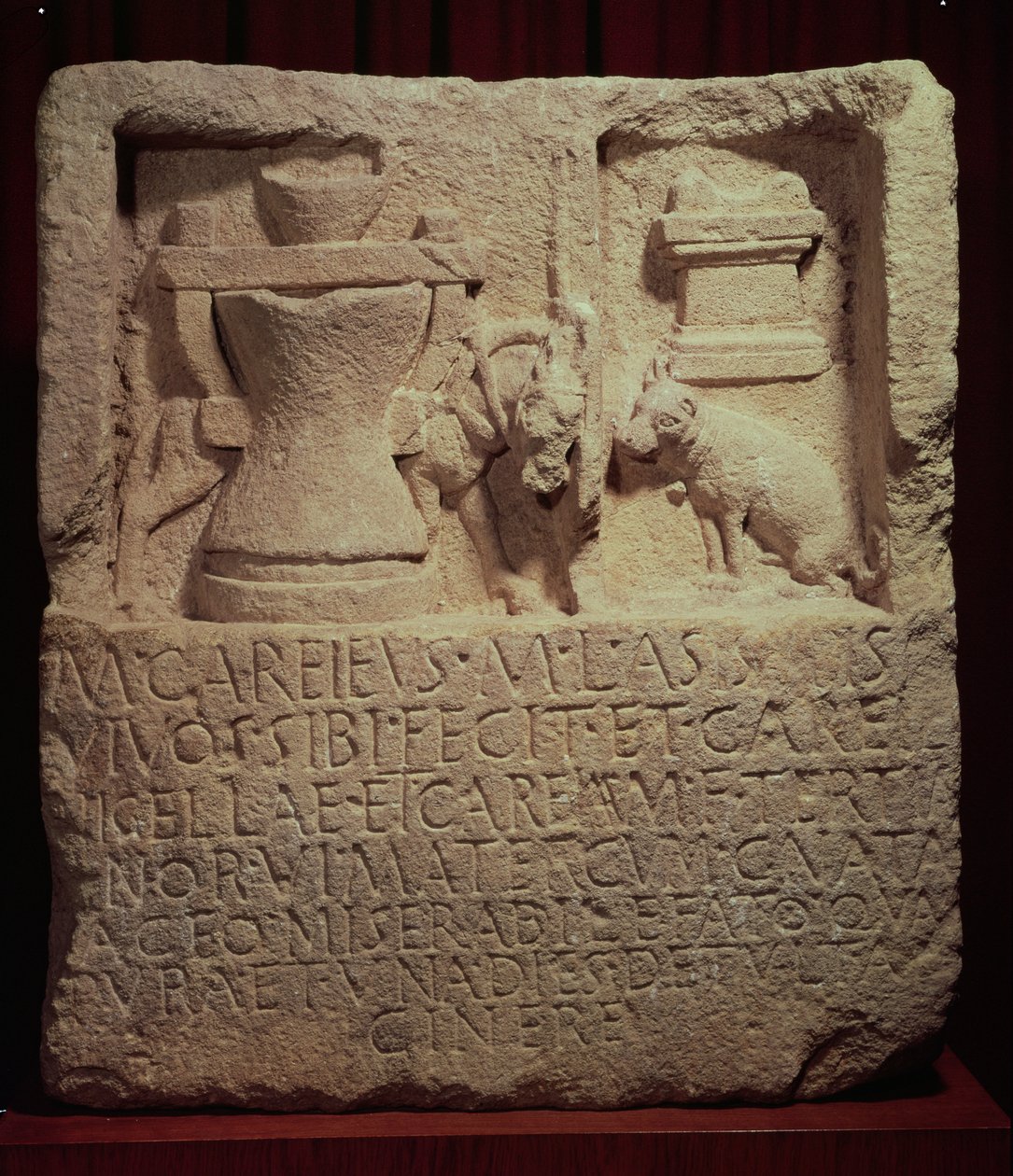 Stele van de molenaar Marcus Careius Asisa door Roman