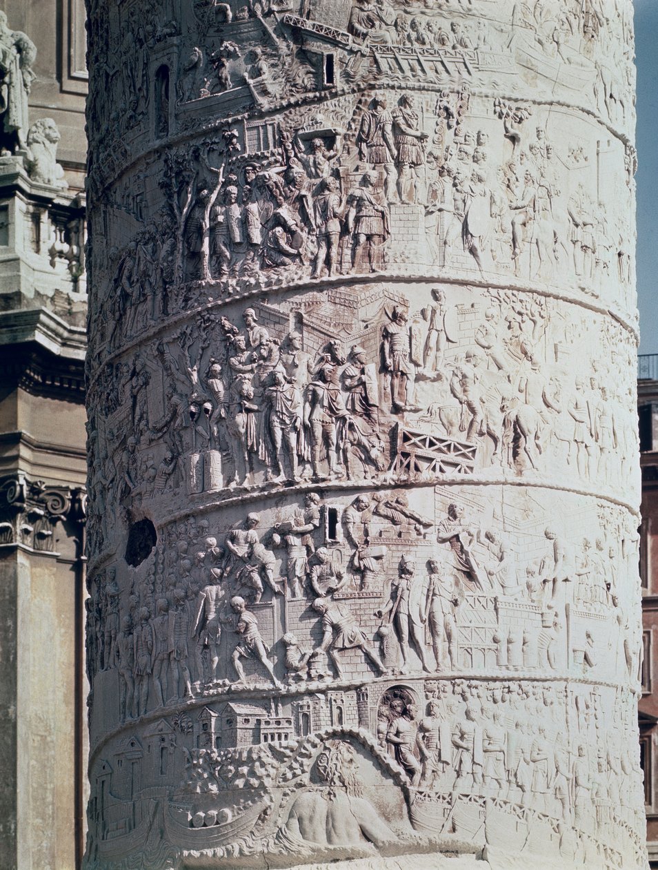 De strijd tegen de Daciërs, detail van Trajanus
