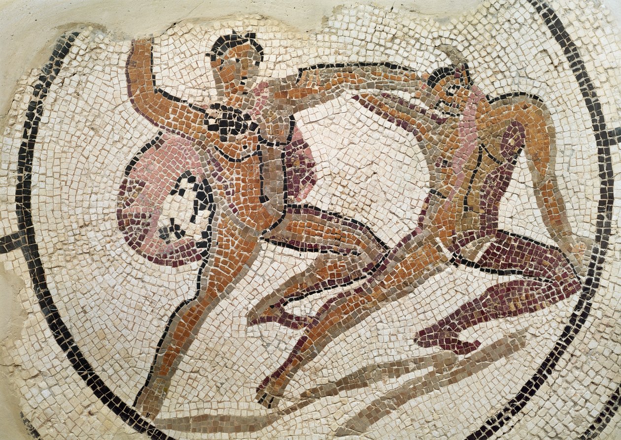 Twee gladiatoren vechten door Roman