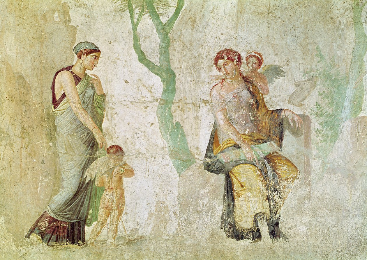 Eros wordt gestraft in aanwezigheid van Aphrodite door Roman Imperial Period