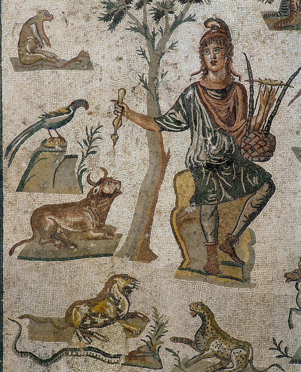 Orpheus omringd door dieren (detail) door Roman Roman