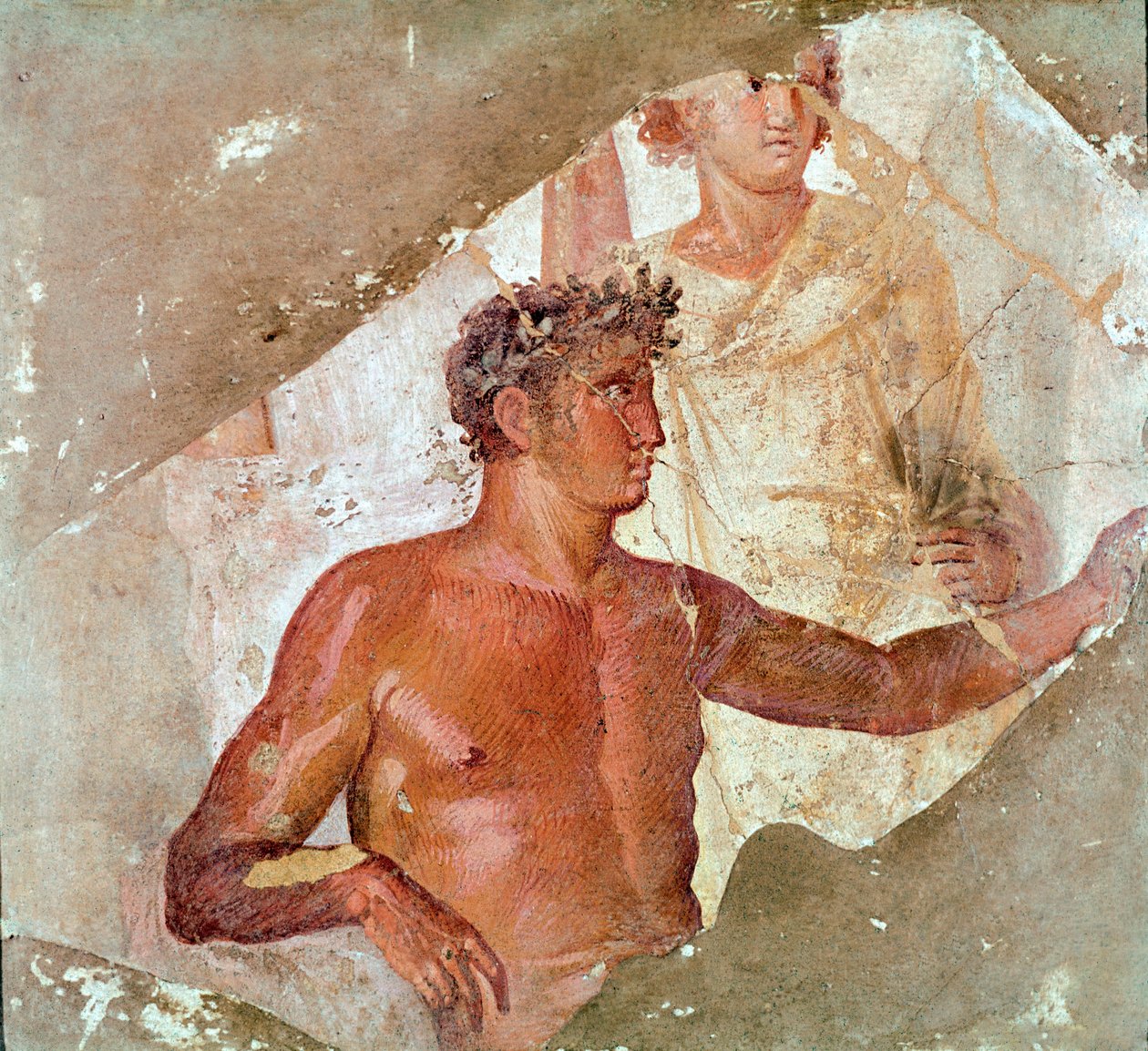 Een held of een god (fresco) door Roman