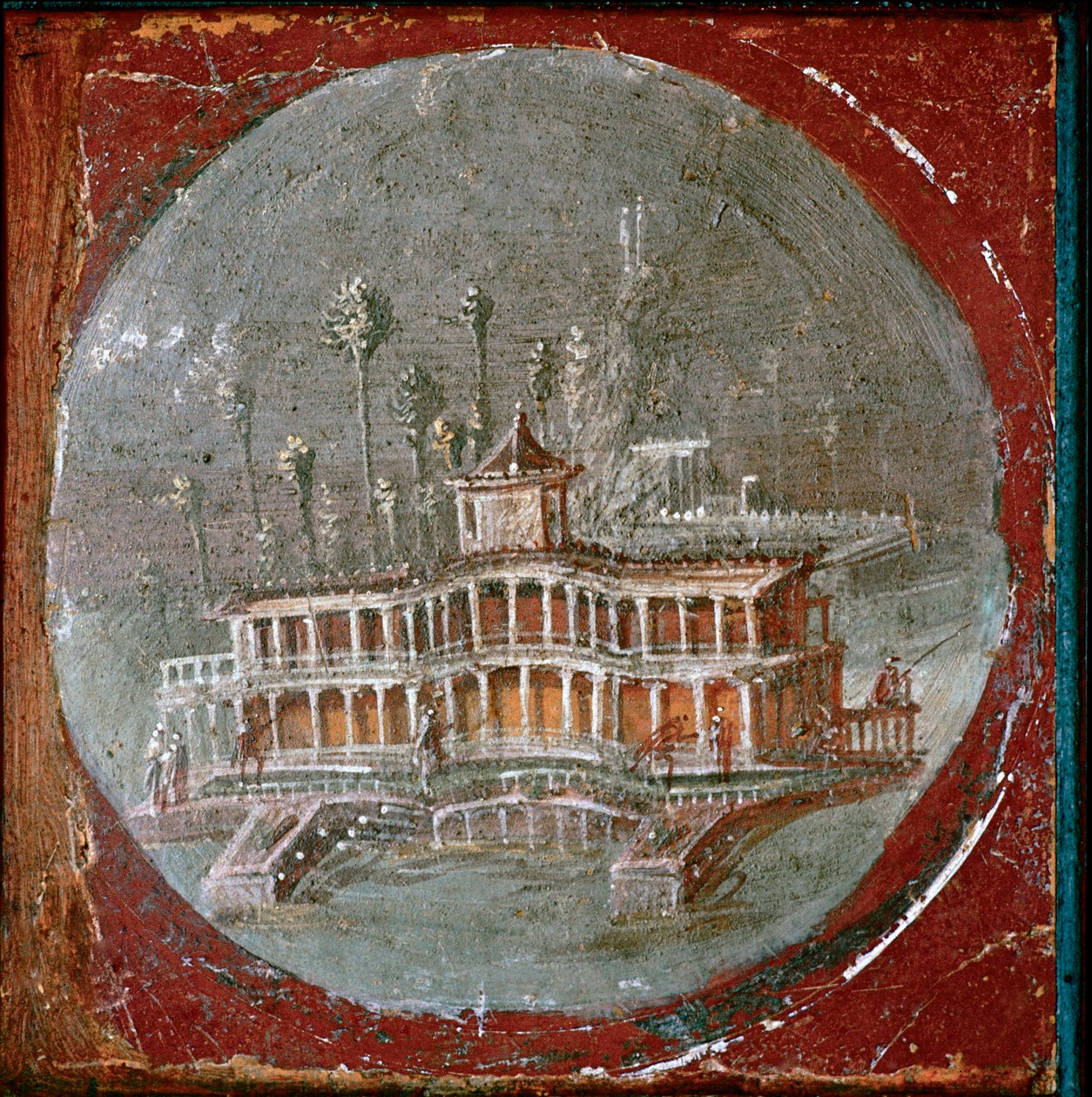 Een villa in Stabiae (fresco) door Roman