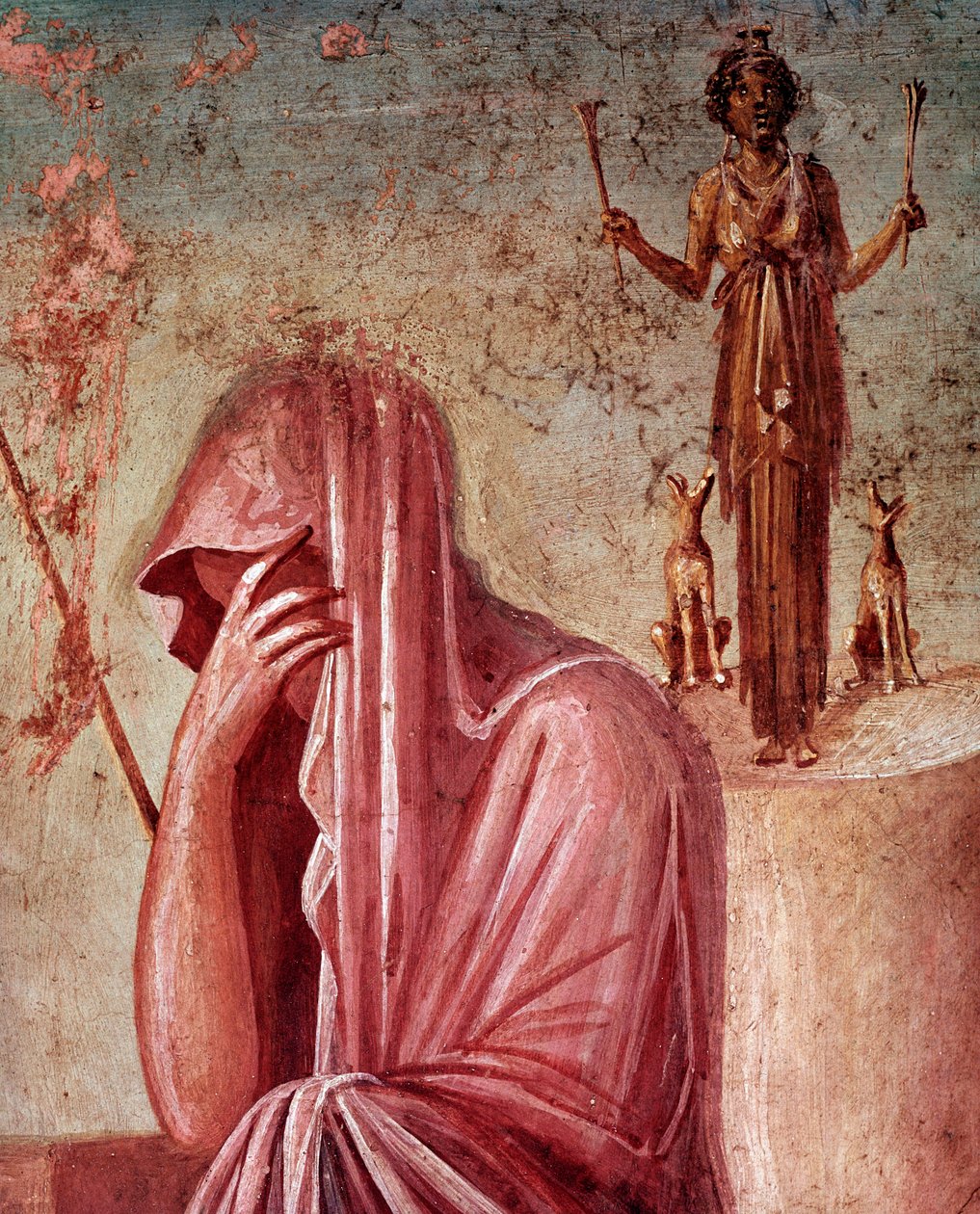 Agamemnon, in het offer van Iphigenia (fresco) door Roman