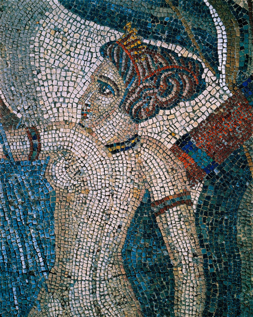 Badende Diana, 2de-3de eeuw (mozaïek) door Roman