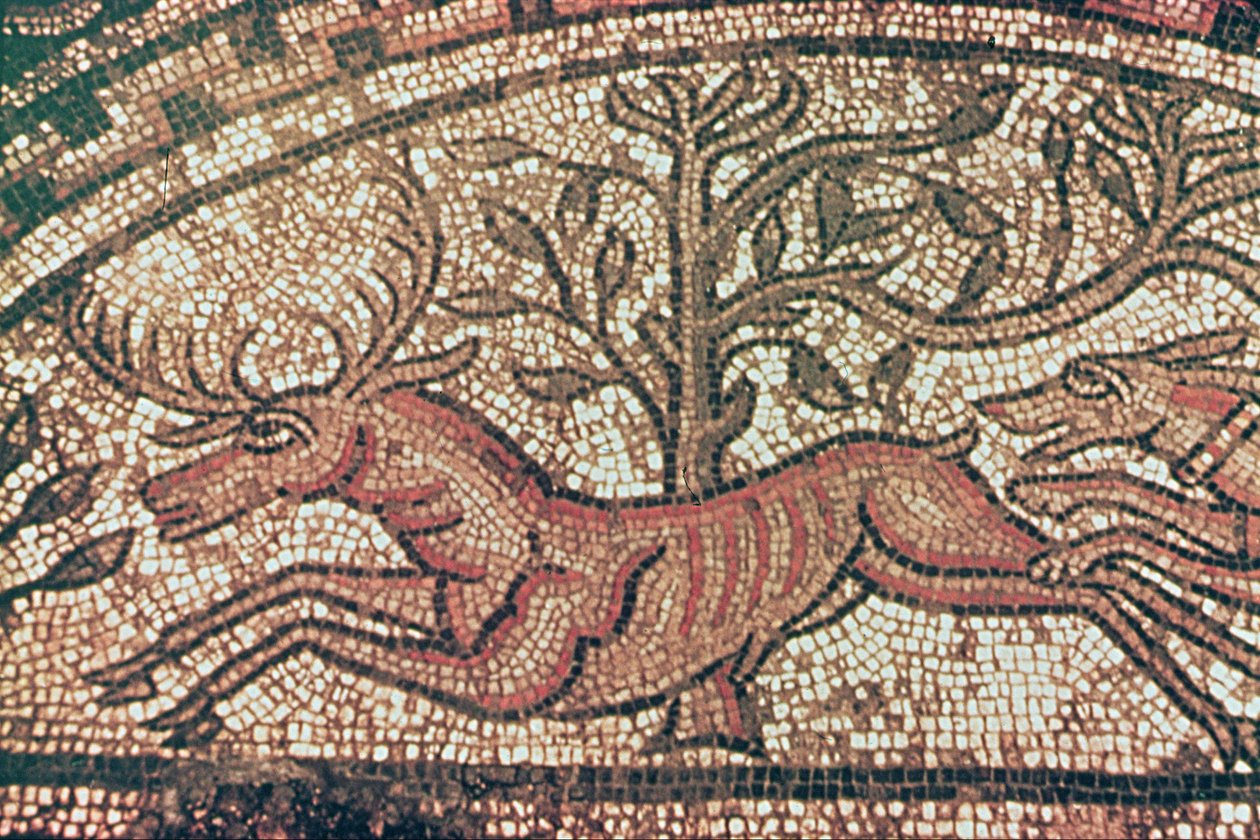 Hinton St. Mary mozaïek (detail) ca. 350 n.Chr. door Roman