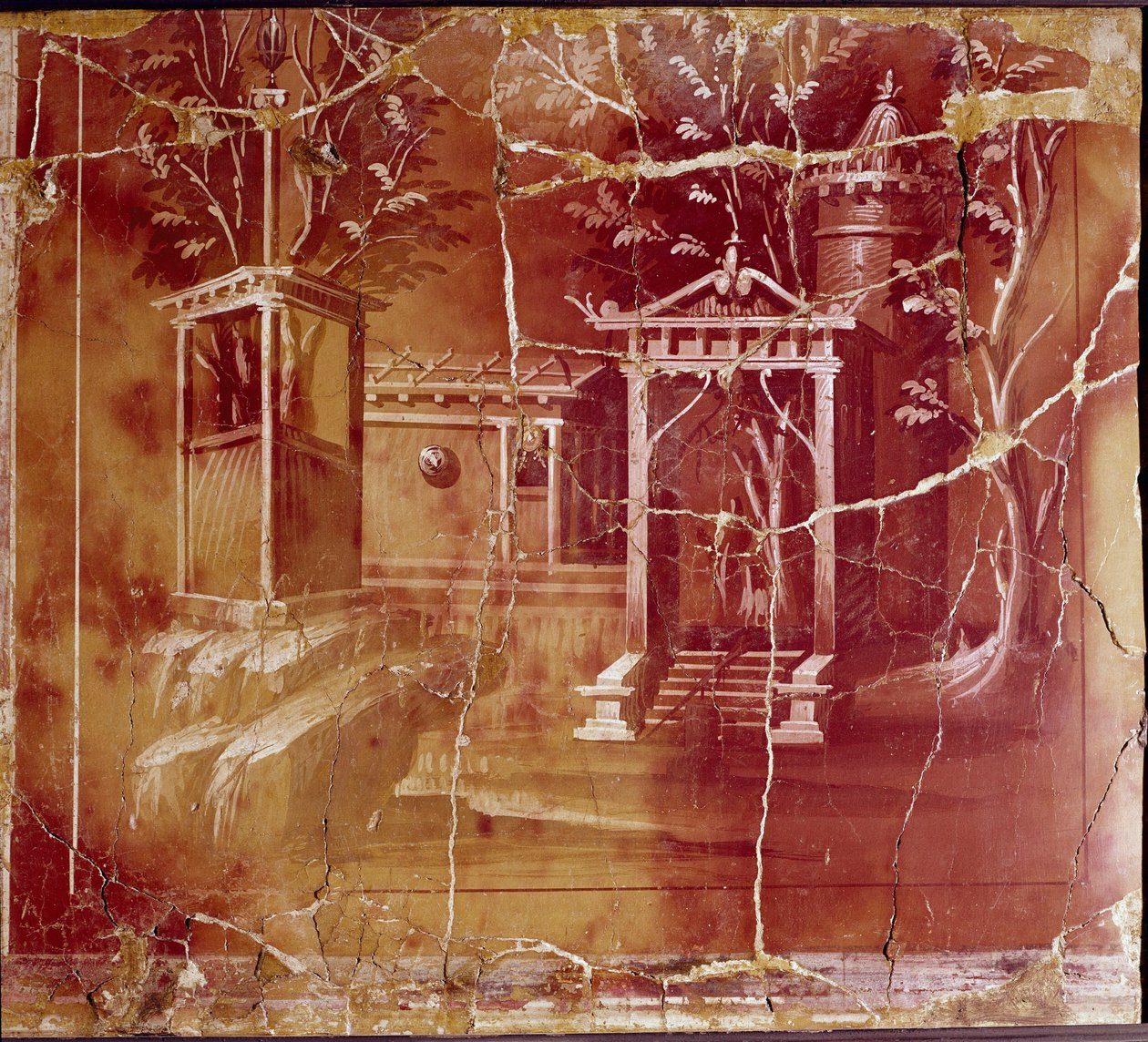 Landschap (fresco) door Roman