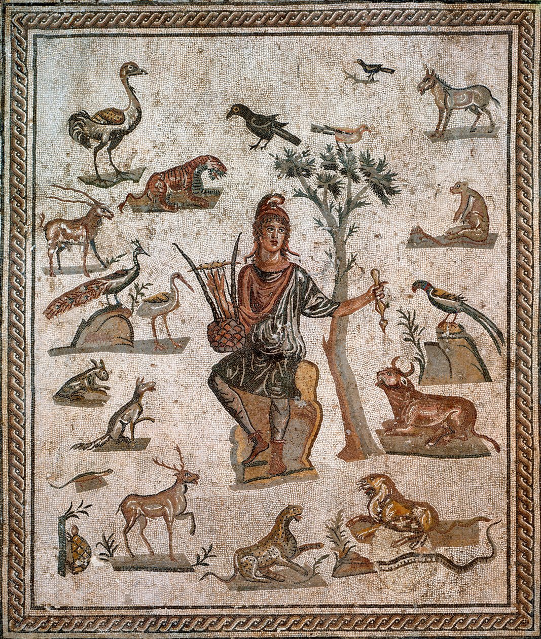 Orpheus omringd door dieren, 2e eeuw door Roman