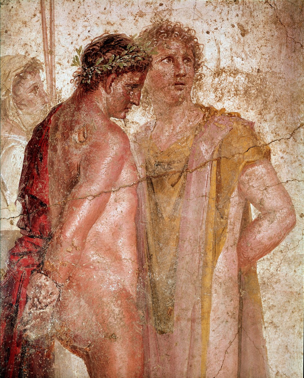 Pylades en Orestes (fresco) door Roman