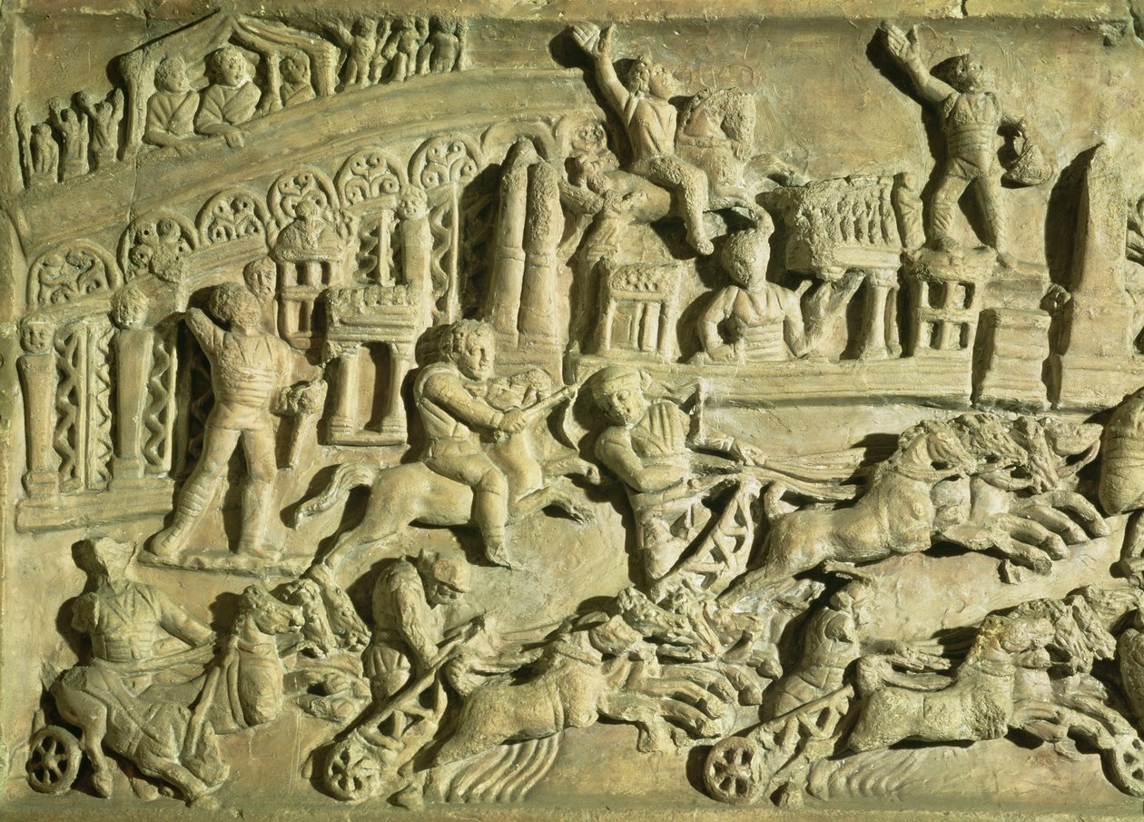 Reliëf dat spellen in het Circus Maximus afbeeldt door Roman