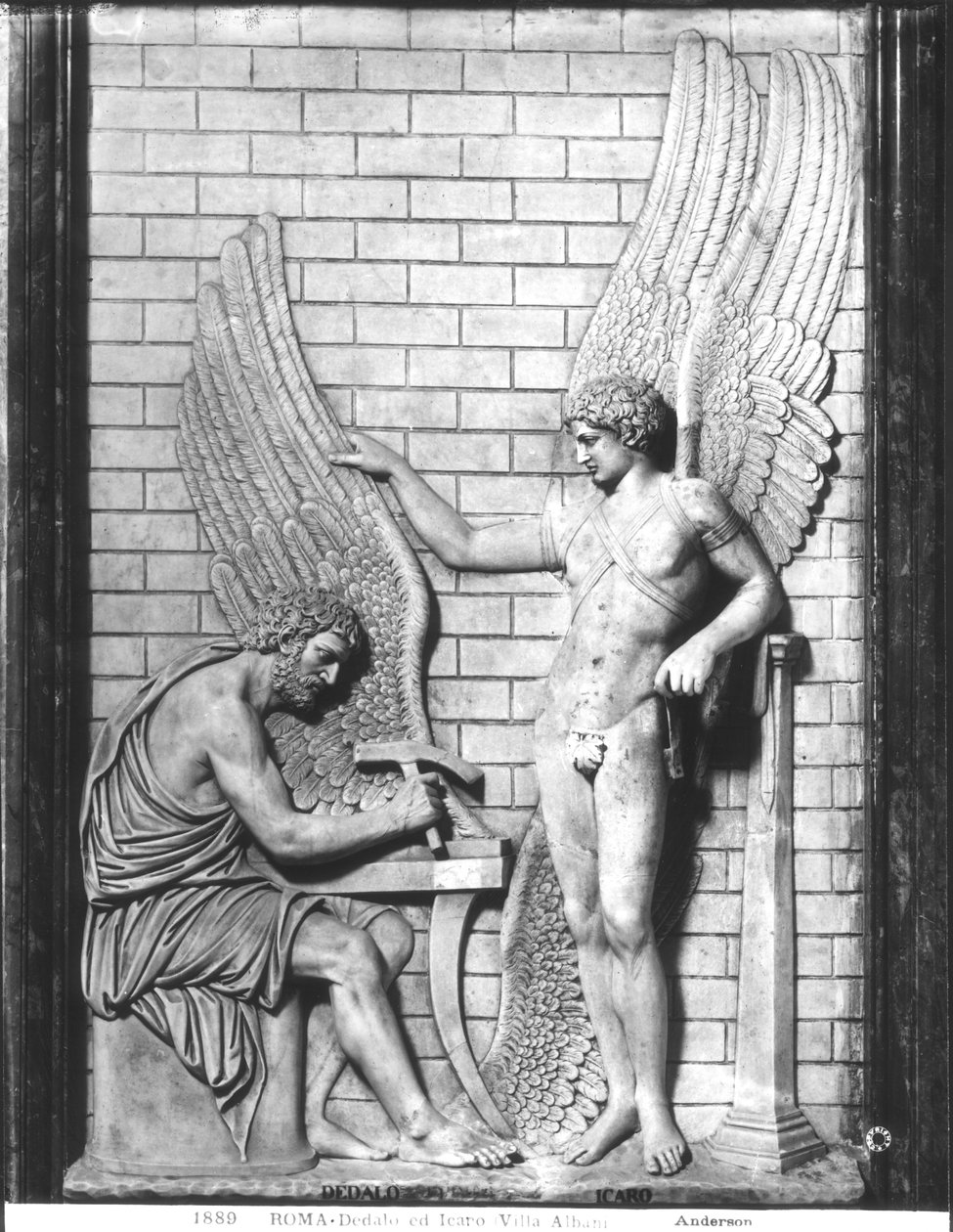 Reliëf met Daedalus en Icarus door Roman Roman