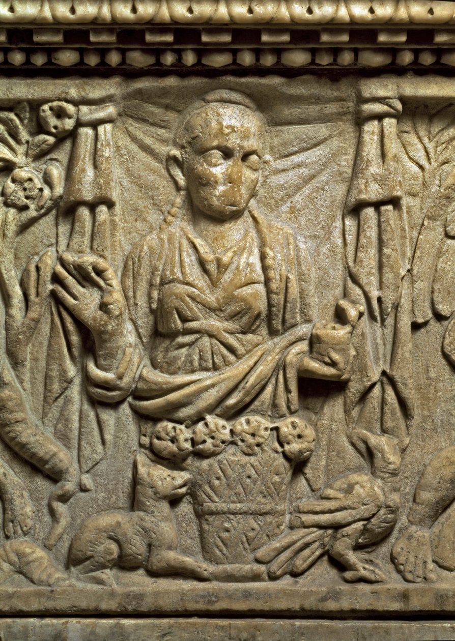 Voorstelling van een bloemist (reliëf) door Roman Roman