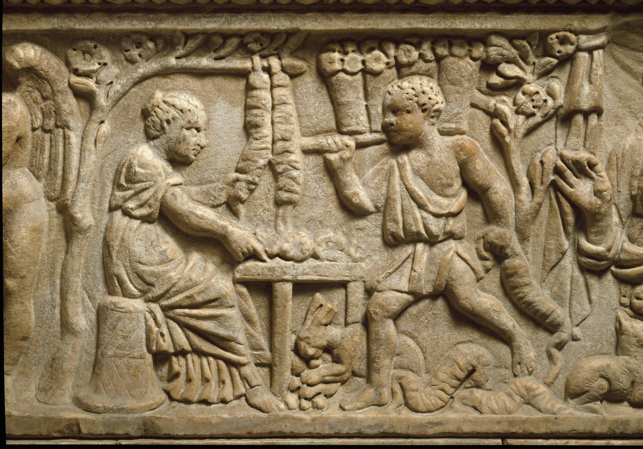 Afbeelding van een kroonfabrikant (reliëf) door Roman Roman