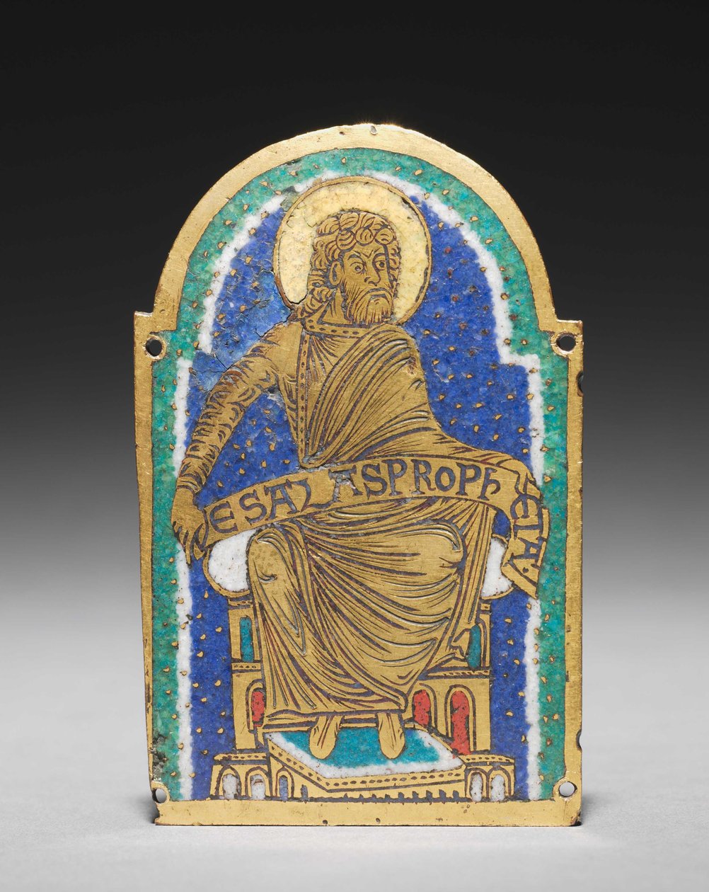 Plaquette: Zittende profeet van een reliekschrijn: Esais door Romanesque