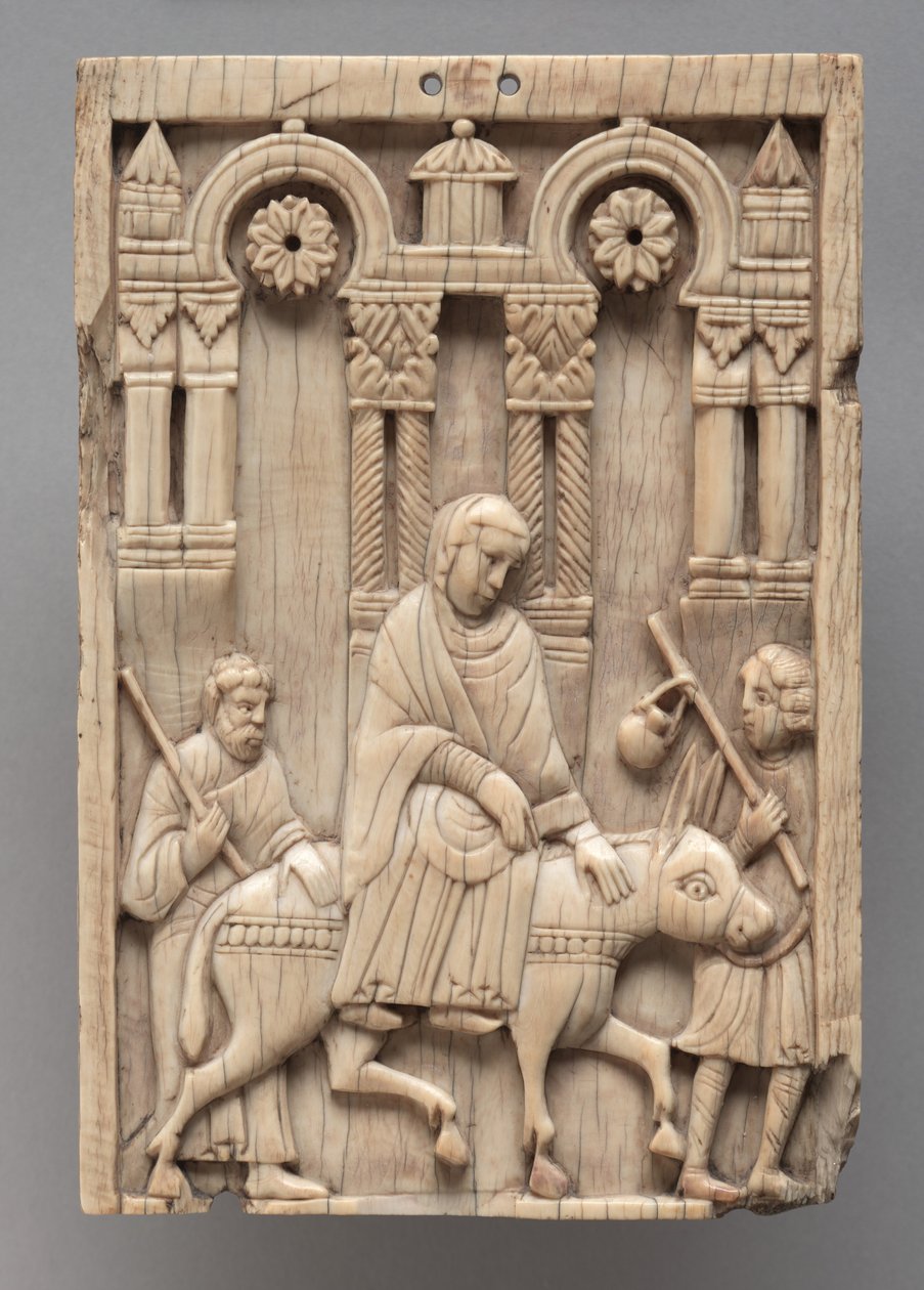 Plaquette: De Reis naar Bethlehem, ca. 1100-1120 door Romanesque