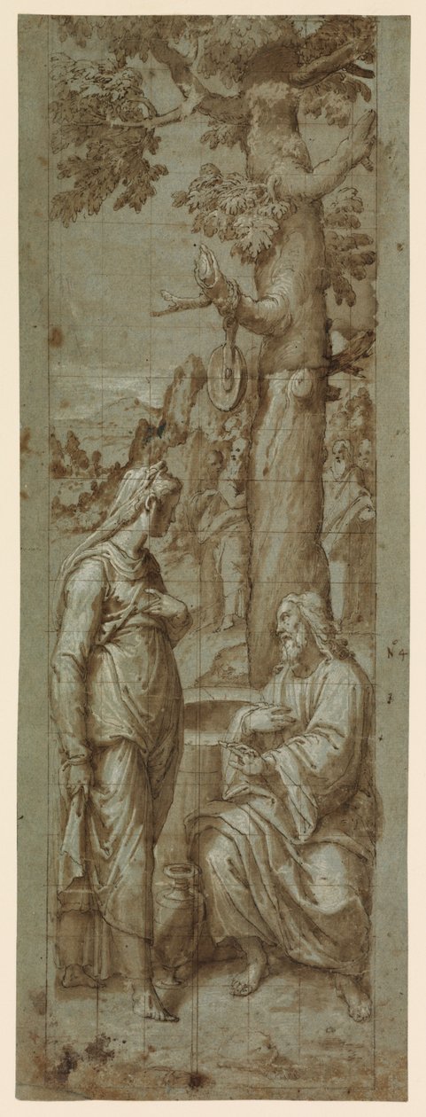 Christus en de vrouw van Samaria door Romulo Cincinnato