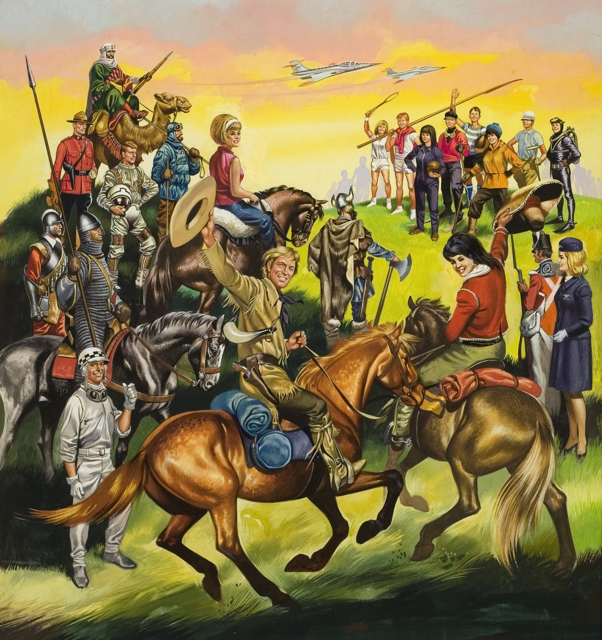 Kinderjaarboekomslag (gouache op papier) door Ron Embleton