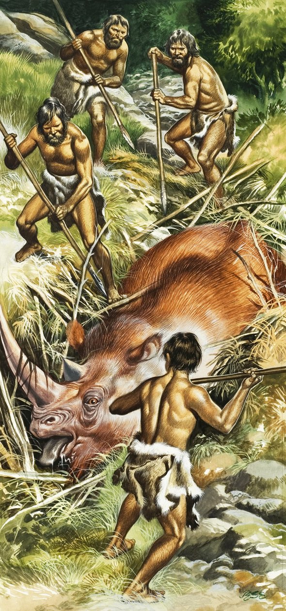Prehistorische jagers door Ron Embleton