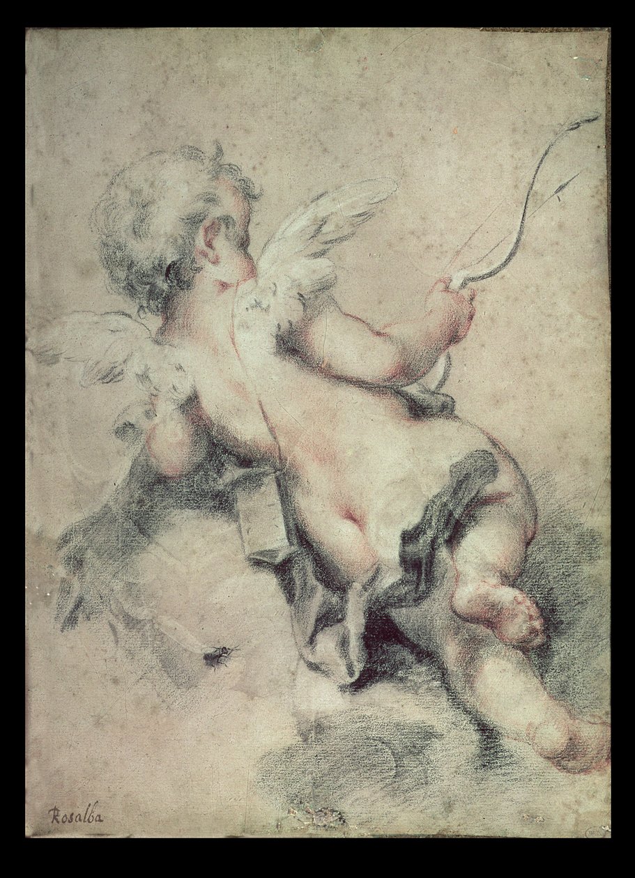 Cupido Liggend op de Wolken door Rosalba Giovanna Carriera