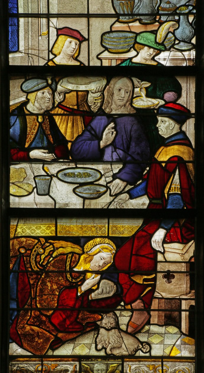 Raam met St. Maria Magdalena die Christus