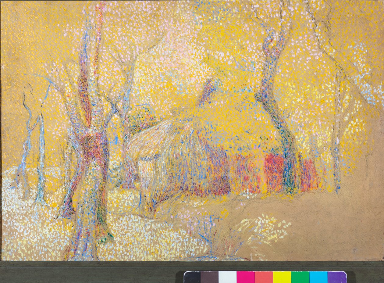 Schuur in de bomen, ca. 1900-06 door Rubaldo Merello