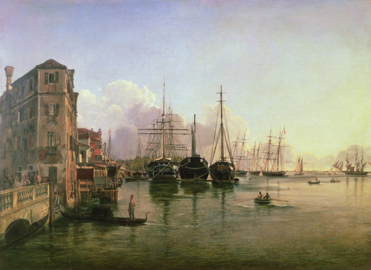Uitzicht op de Strada Nuova, Venetië door Rudolf von Alt