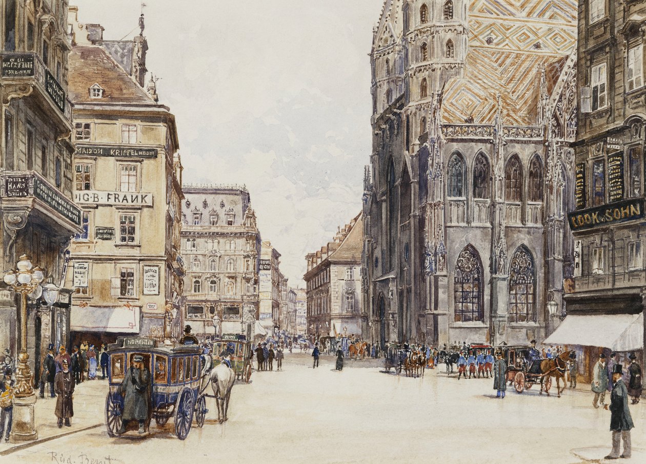 Stefansplatz, Wenen door Rudolf Bernt