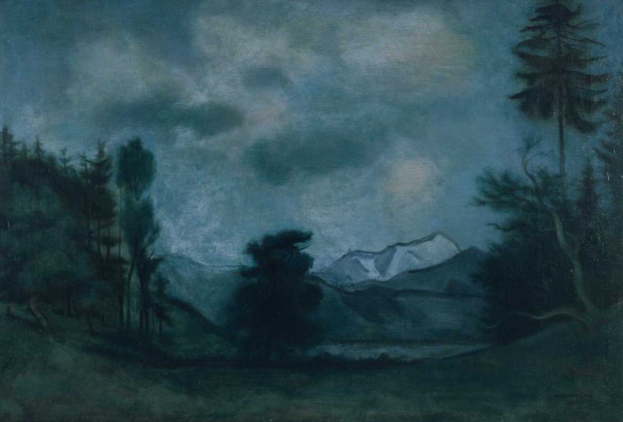 Alpenlandschap door Rudolf Kremlicka