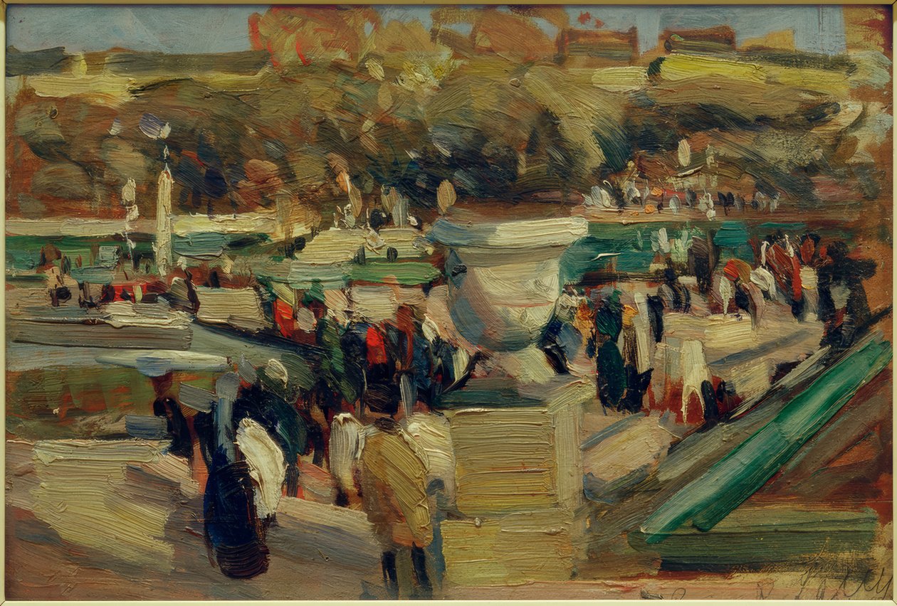 Wandelaars in het park (Jardin du Luxembourg), Parijs door Rudolf Levy