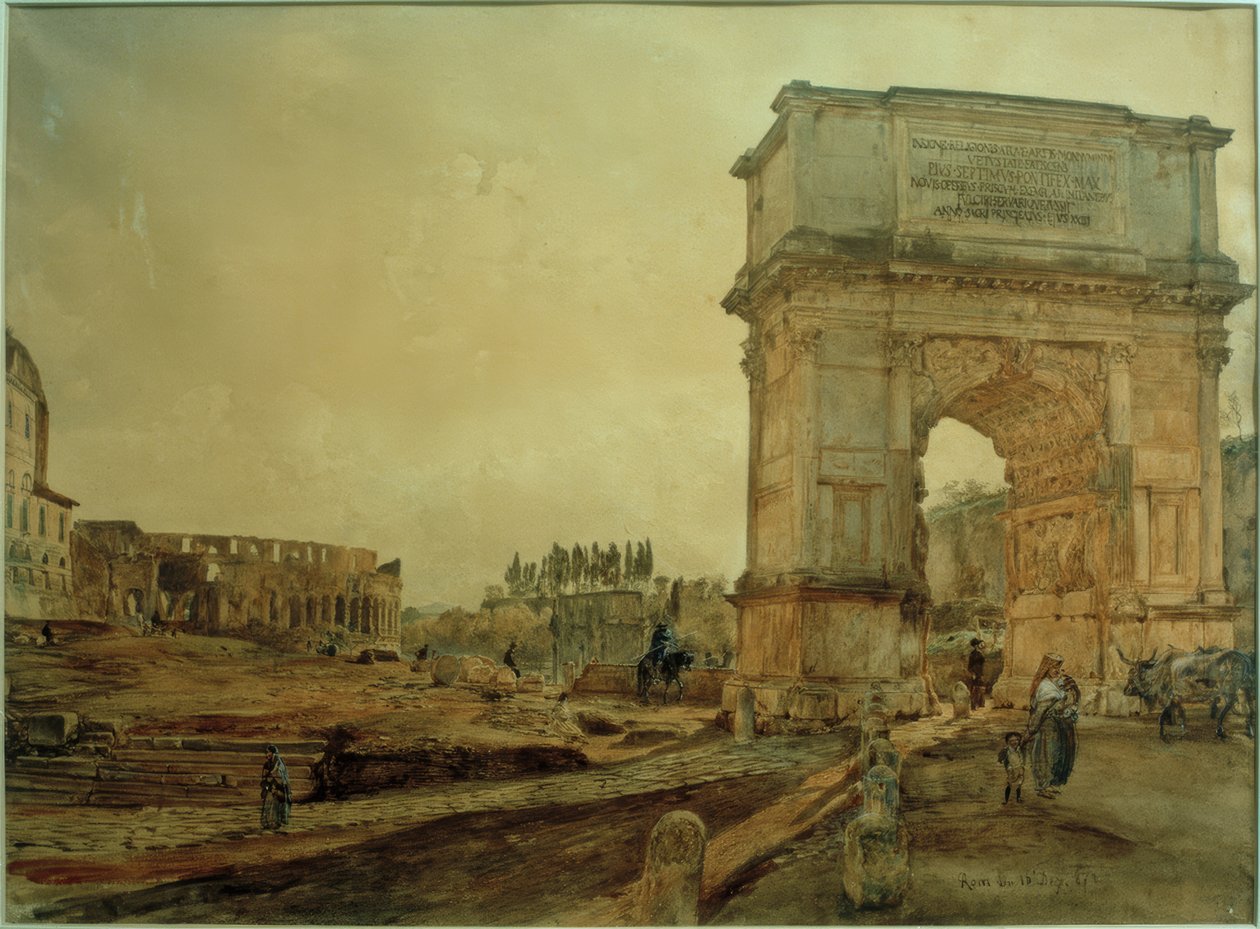 Titusboog in Rome door Rudolf von Alt
