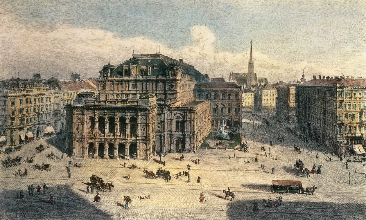 Weense Staatsopera, c.1869 door Rudolf von Alt